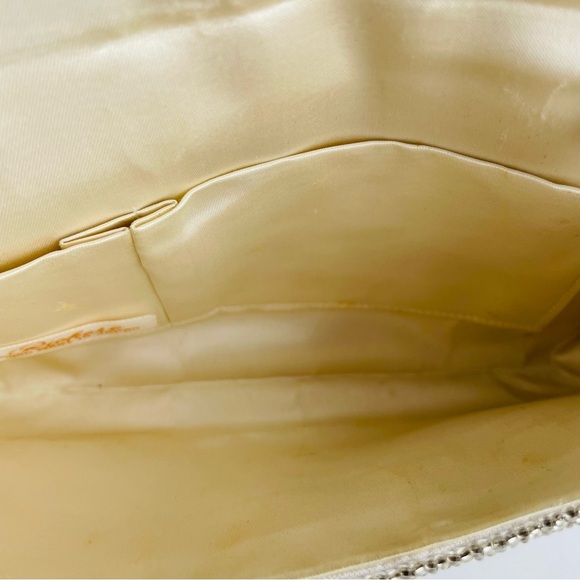 Vintage "RICHERE" Beaded Purse Evening Bag Silver Gold 1960's Hand Made in Japan - Picture 10 of 16